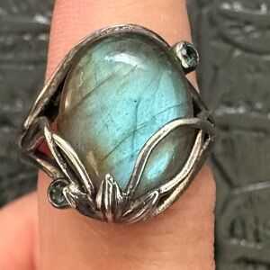 Genuine labradorite ring